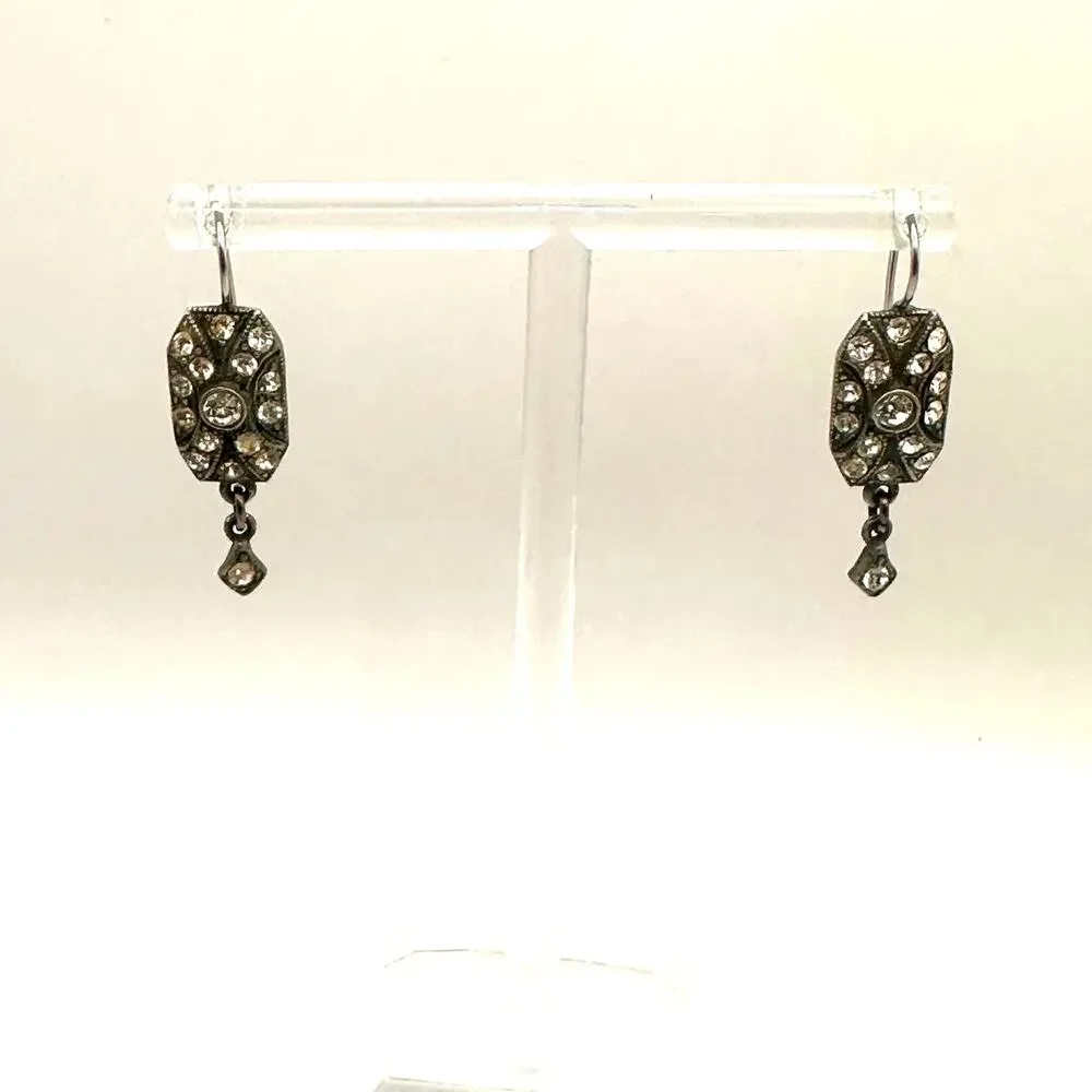 Ben Amun Earring Retro Vintage Signed Dangle Drop Art Deco Jewelry